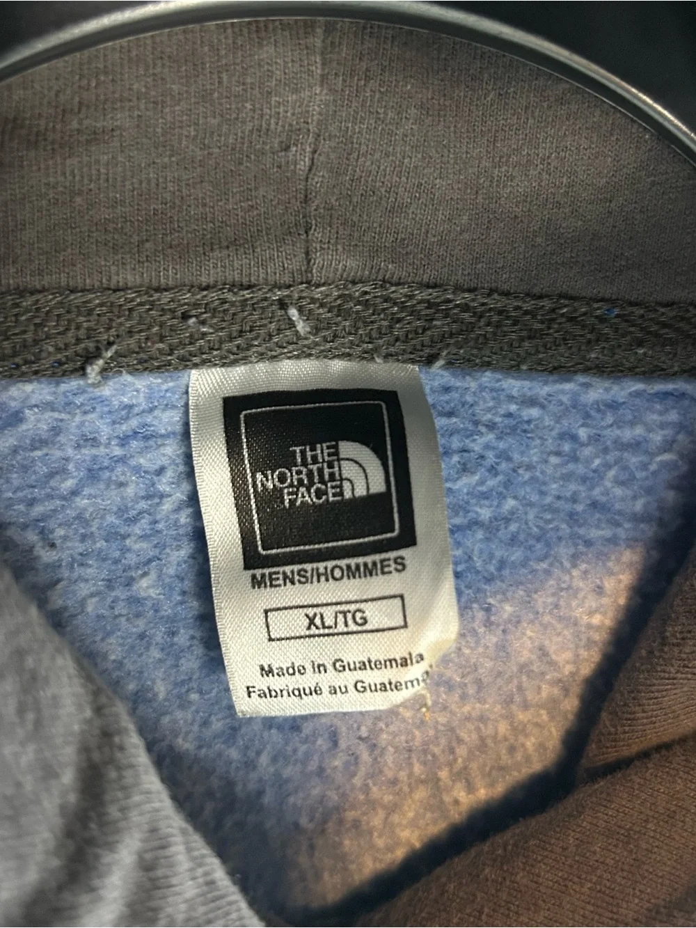North Face Hoodie Sweatshirt Pullover Blue Green Logo Mens XL Outdoor Hiking